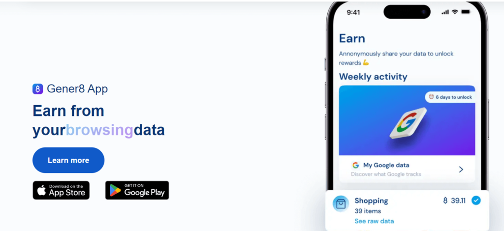 Gener8 App - Earn from your data